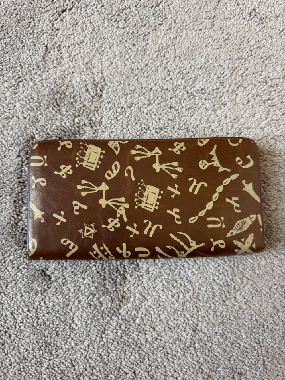 Brown Monogram Zip Around Wallet Gold Tone Hardware Multi Compartment Organizer